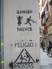 Danger Thieves / Peligro Racistas stencil graffiti