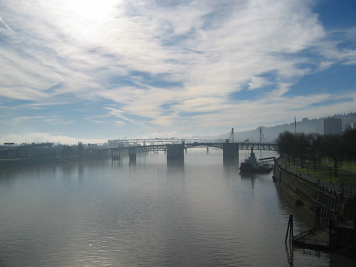 morning on the williamette river, portland, or