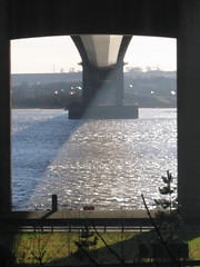 Sunlight under the Humber Bridge, Hull, 23 Jan 2005