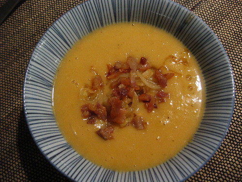 White bean soup with pancetta and browned shallots II