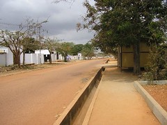 quiet residential street on sunday when everyone is at church, teshie estates