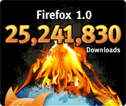 Firefox 1.0: 25,241,830 Downloads