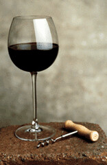 Wine Glass and Corkscrew