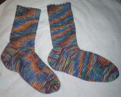 Two finished socks (not on my feet)!