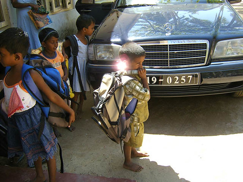 Child With Backpack in Wenamulla